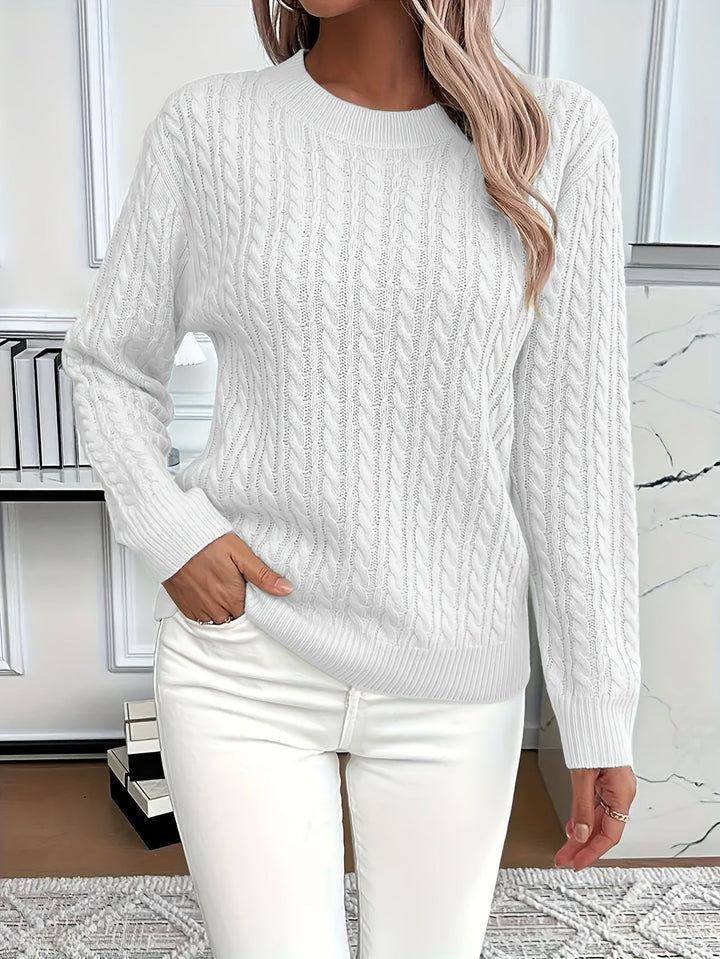 Fenwick | Women's Cable-Knit Round Neck Sweater