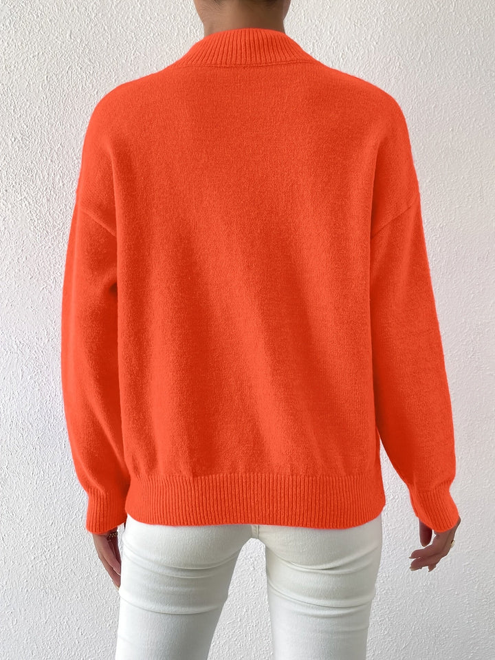 Sabrina | Women's Mock Neck Drop Shoulder Sweater
