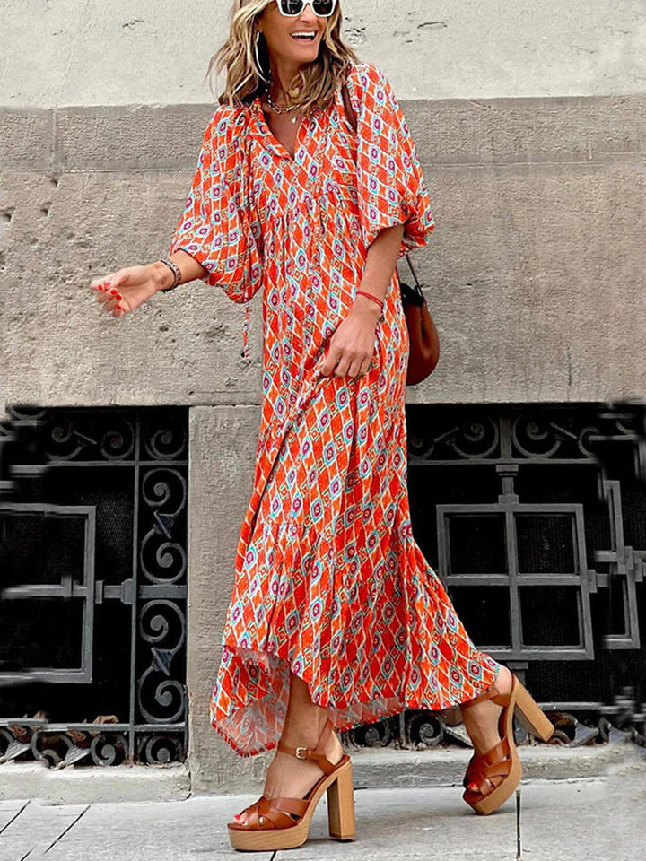 Paisley | Boho Breeze V-Neck Maxi Dress