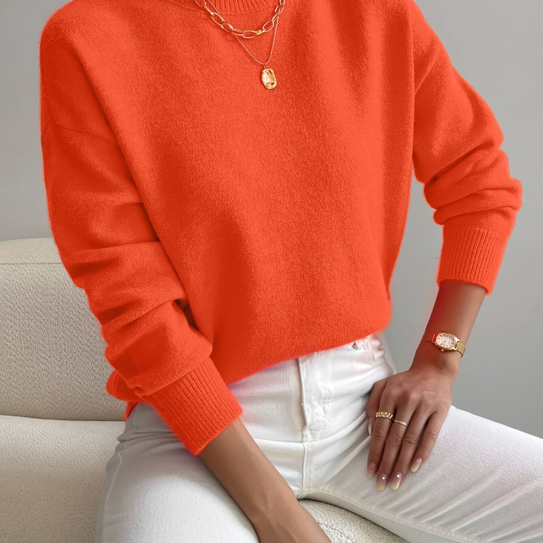 Sabrina | Women's Mock Neck Drop Shoulder Sweater