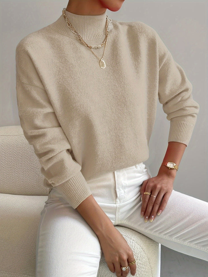 Sabrina | Women's Mock Neck Drop Shoulder Sweater
