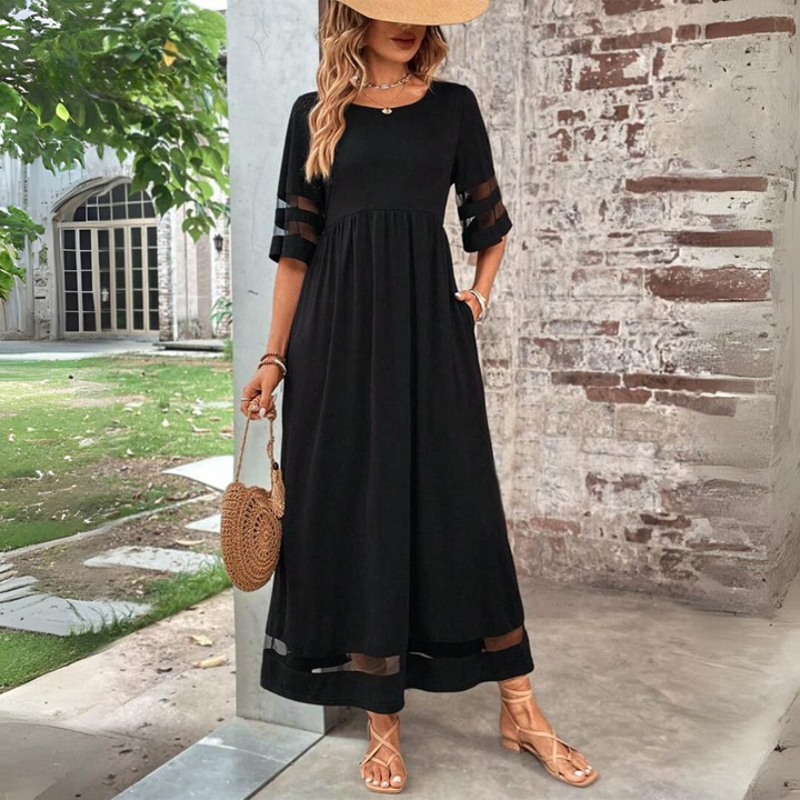 Adeline | Flattering Dress with Sheer Accents