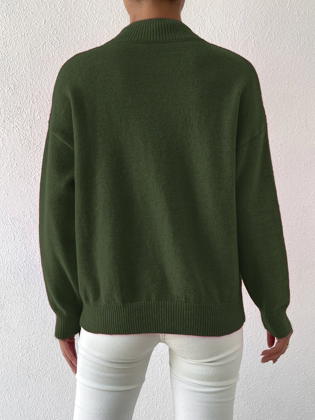 Sabrina | Women's Mock Neck Drop Shoulder Sweater