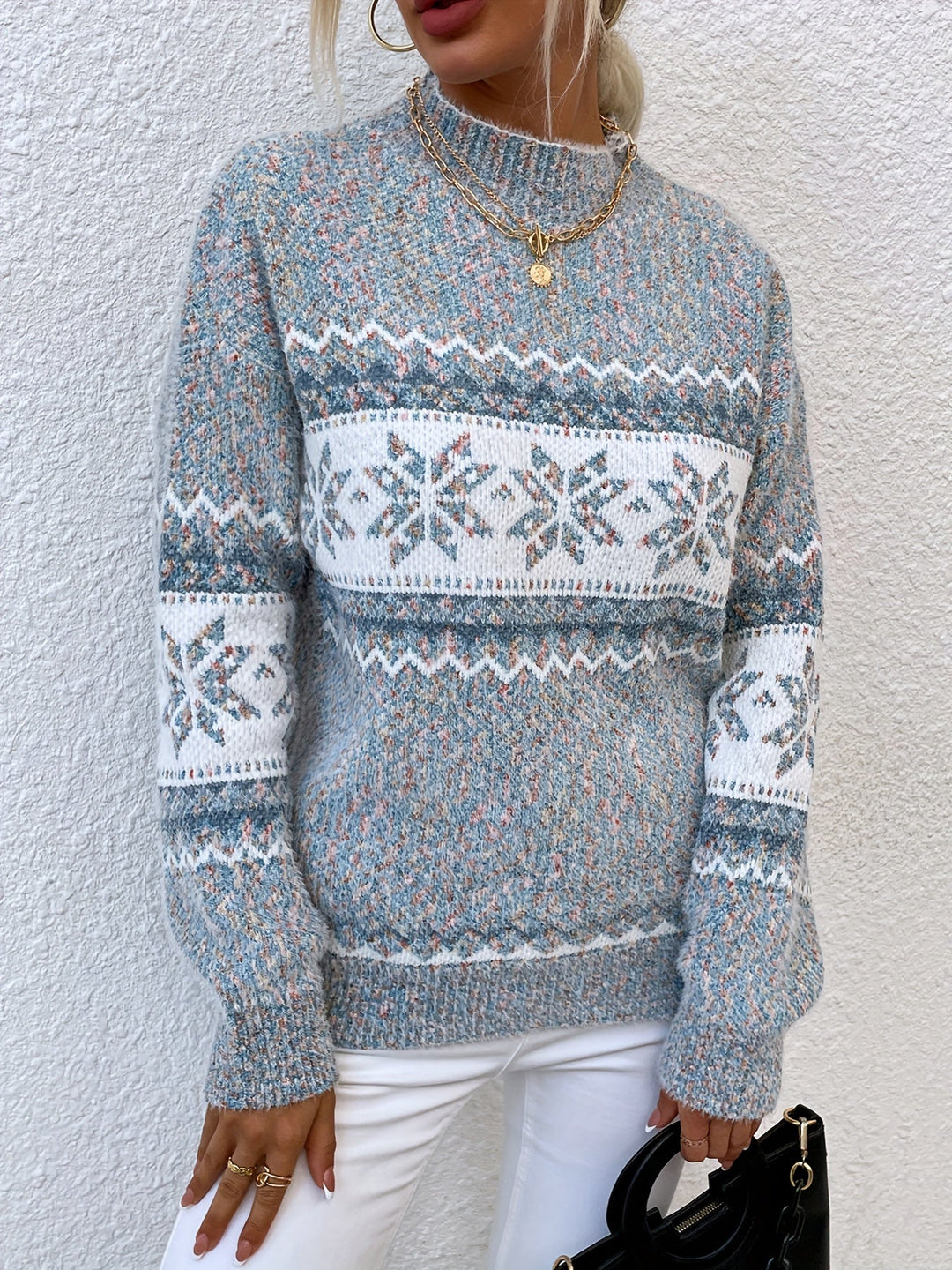 Sabine | Women's Fair Isle Mock Neck Sweater