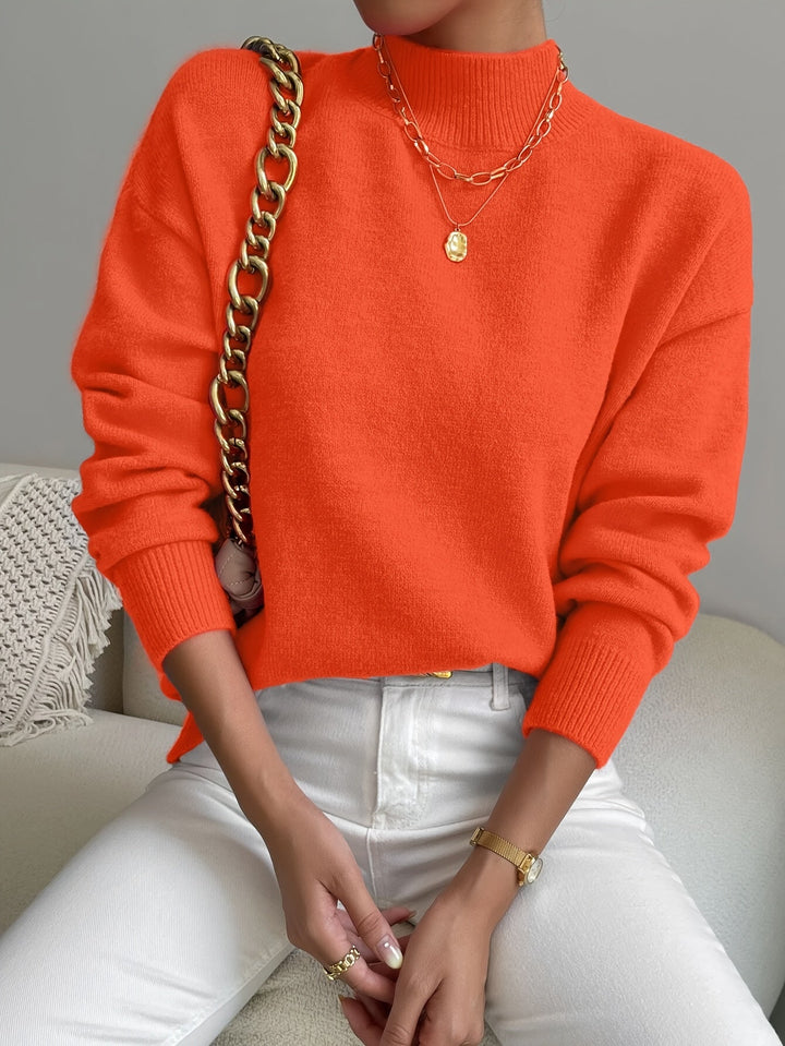 Sabrina | Women's Mock Neck Drop Shoulder Sweater