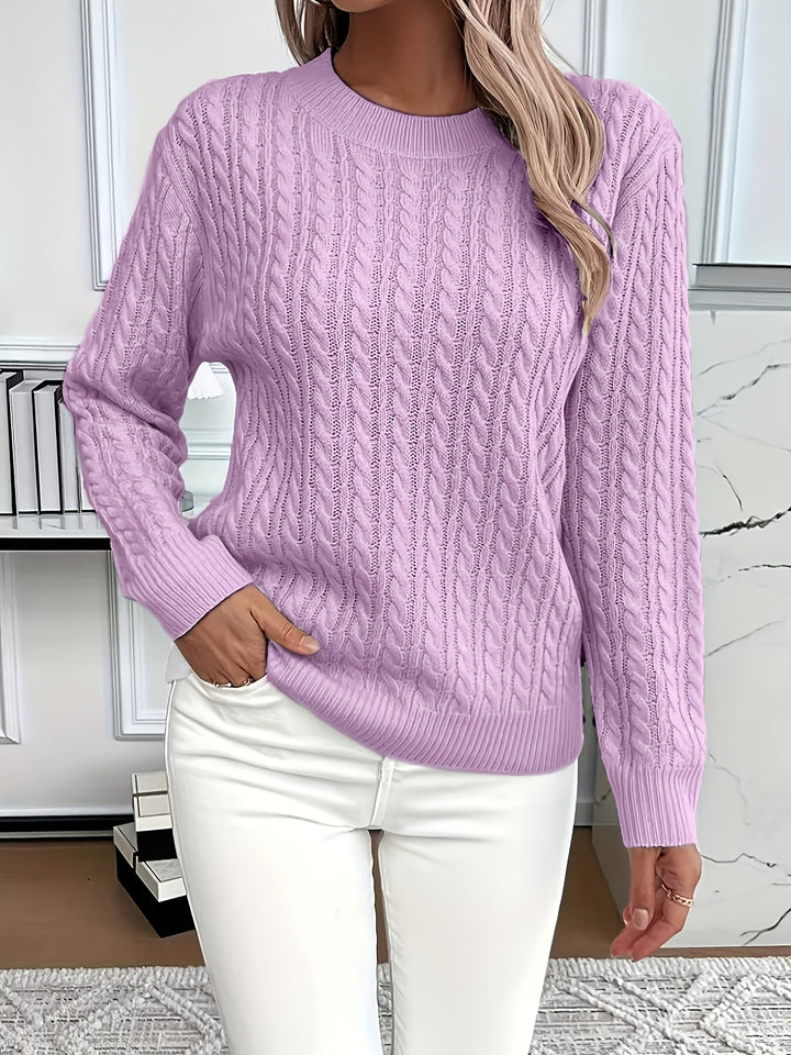 Fenwick | Women's Cable-Knit Round Neck Sweater