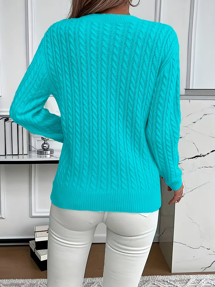 Fenwick | Women's Cable-Knit Round Neck Sweater
