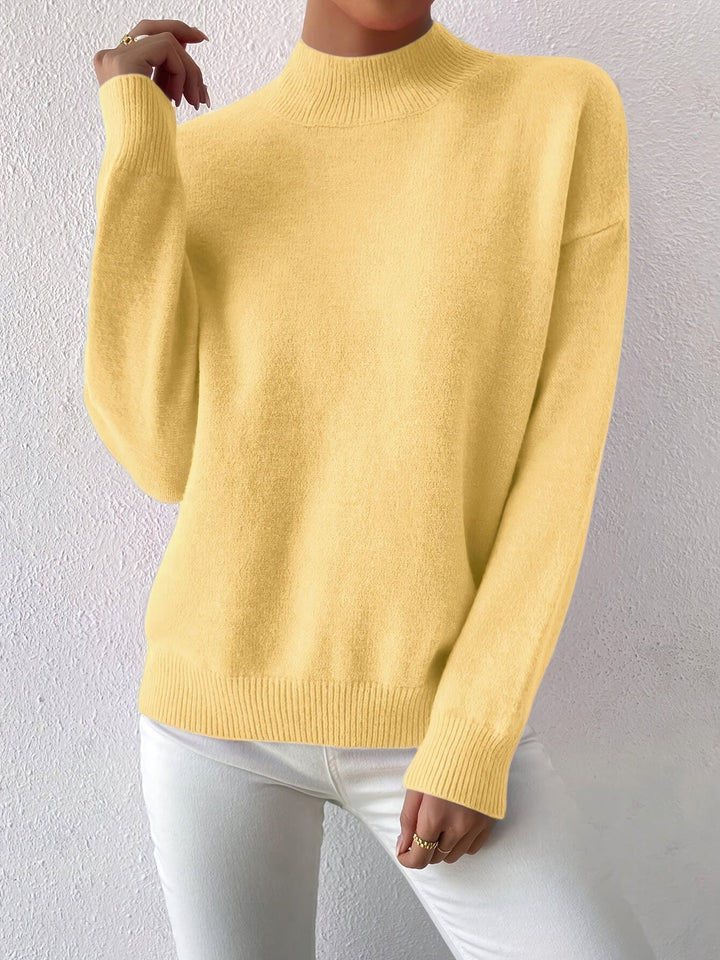 Sabrina | Women's Mock Neck Drop Shoulder Sweater