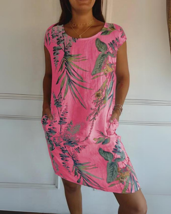 Joana - Women's Round Neck Printed Dress