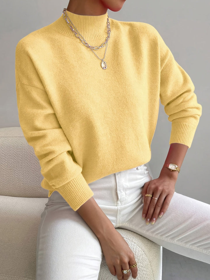 Sabrina | Women's Mock Neck Drop Shoulder Sweater