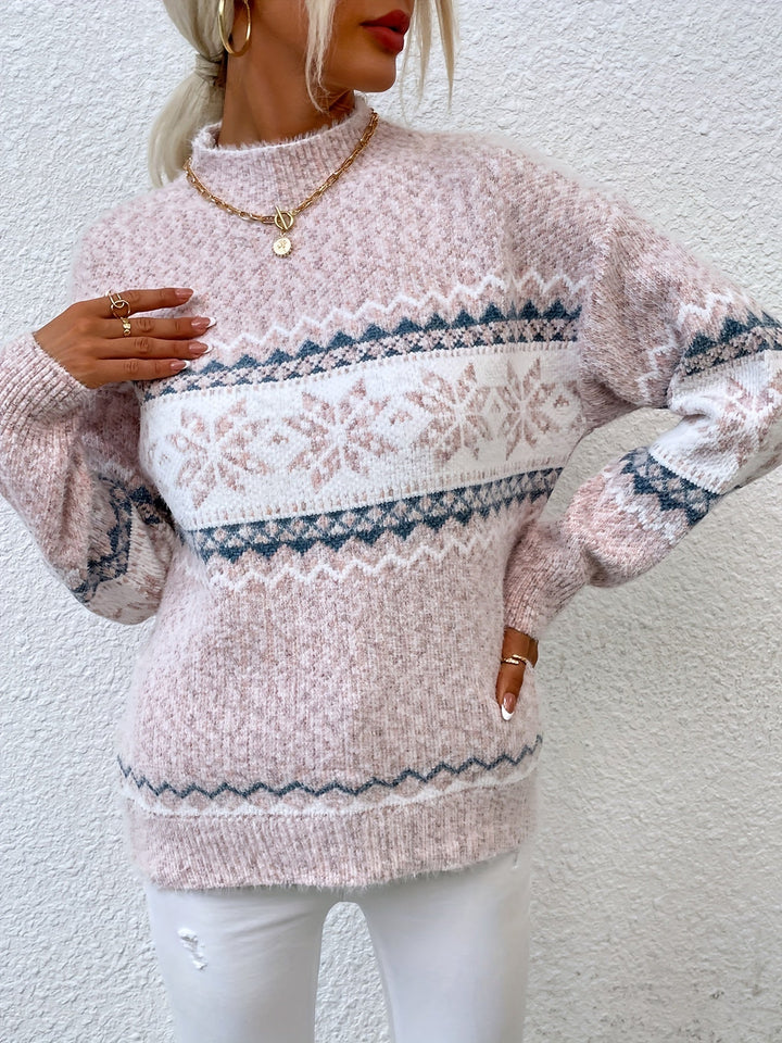 Sabine | Women's Fair Isle Mock Neck Sweater