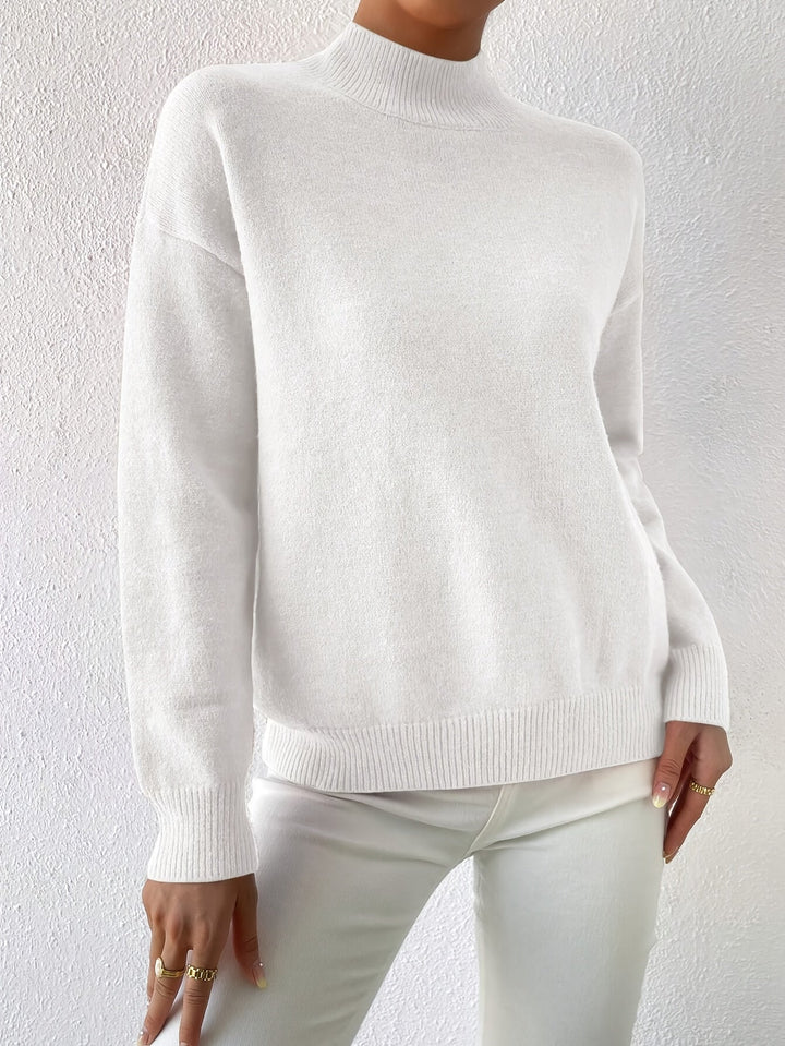 Sabrina | Women's Mock Neck Drop Shoulder Sweater