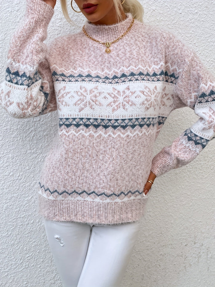 Sabine | Women's Fair Isle Mock Neck Sweater