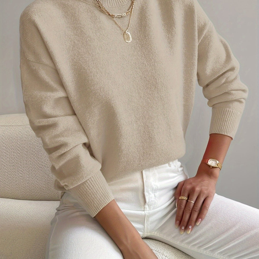 Sabrina | Women's Mock Neck Drop Shoulder Sweater