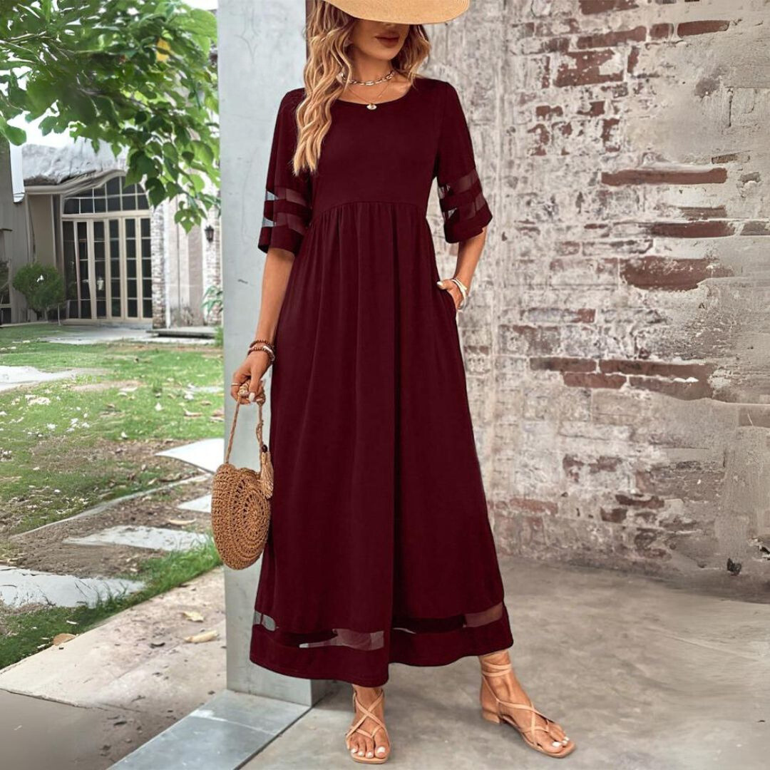 Adeline | Flattering Dress with Sheer Accents