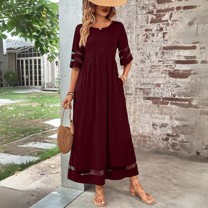 Adeline | Flattering Dress with Sheer Accents