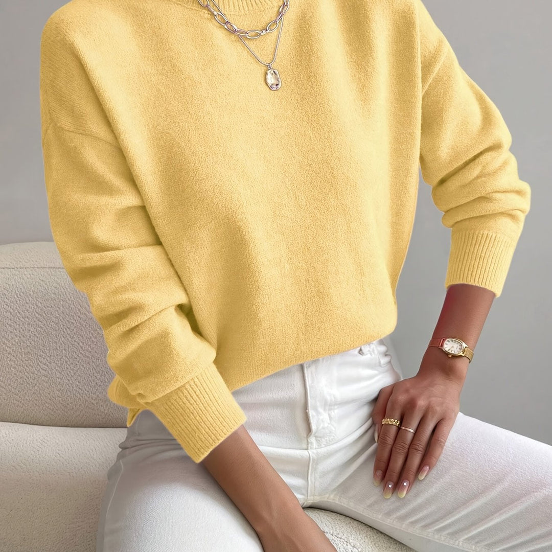 Sabrina | Women's Mock Neck Drop Shoulder Sweater