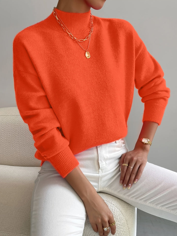 Sabrina | Women's Mock Neck Drop Shoulder Sweater
