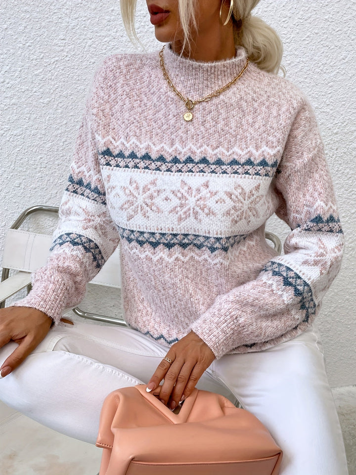 Sabine | Women's Fair Isle Mock Neck Sweater