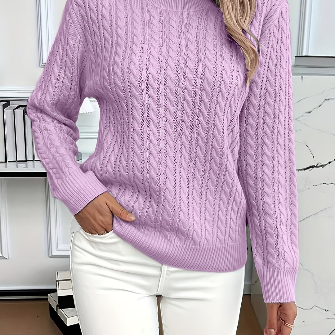 Fenwick | Women's Cable-Knit Round Neck Sweater