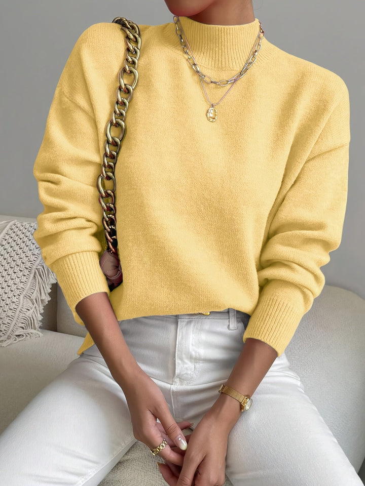 Sabrina | Women's Mock Neck Drop Shoulder Sweater