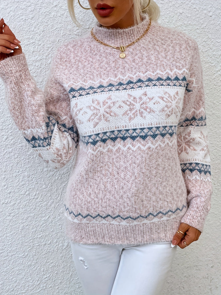 Sabine | Women's Fair Isle Mock Neck Sweater
