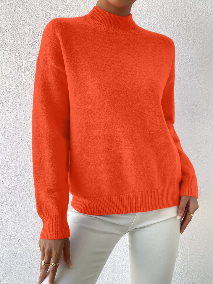 Sabrina | Women's Mock Neck Drop Shoulder Sweater