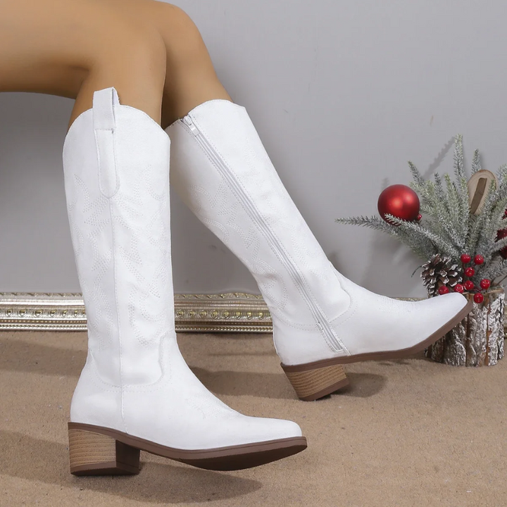 Billie | Women's Western Embroidered Pointed-Toe Block-Heel Cowboy Boots