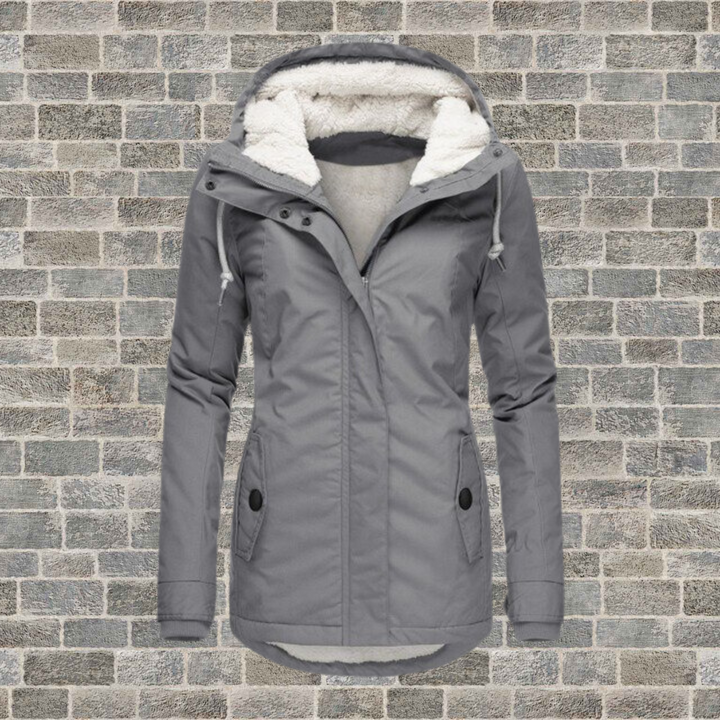 Britta | Women's Sherpa-Hood Zip-Up Longline Winter Jacket