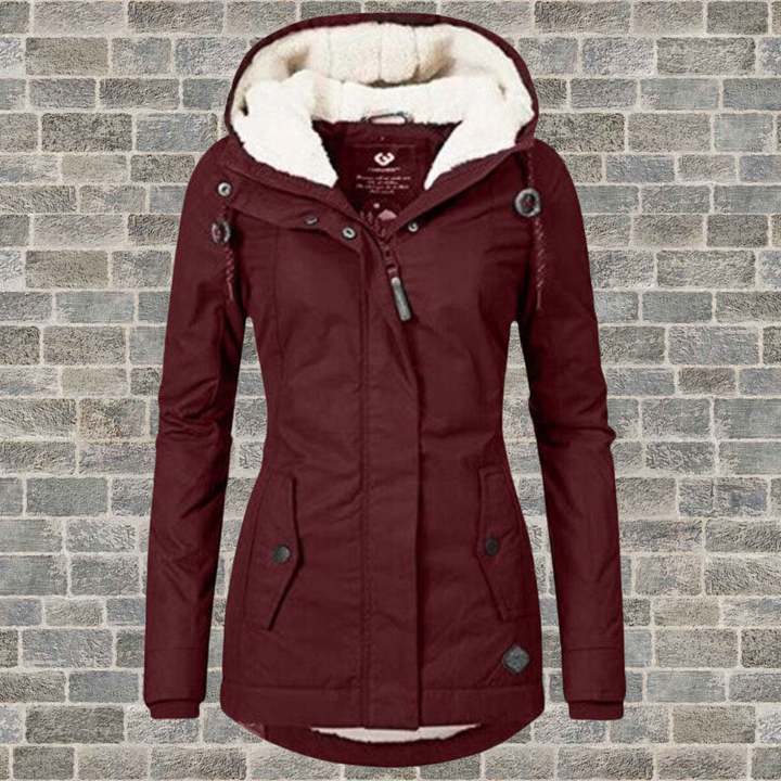 Britta | Women's Sherpa-Hood Zip-Up Longline Winter Jacket