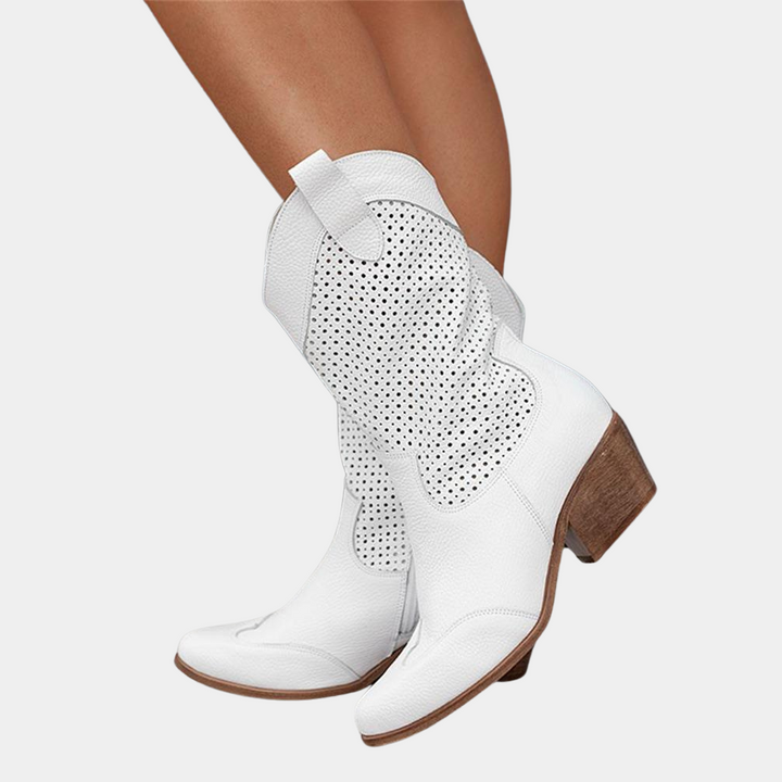 Celeste | Women's Pointed-Toe Scalloped Cowboy Boots