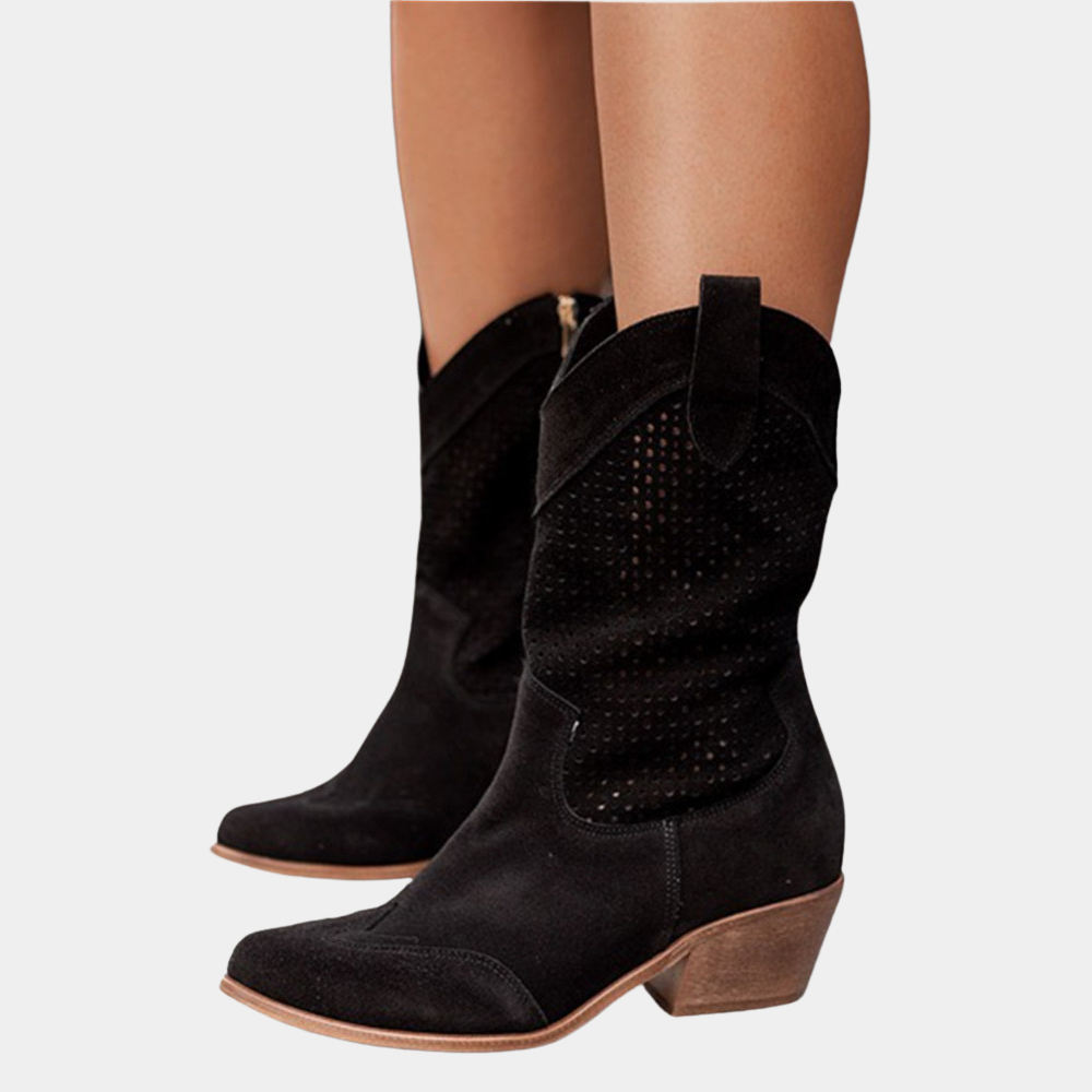 Celeste | Women's Pointed-Toe Scalloped Cowboy Boots