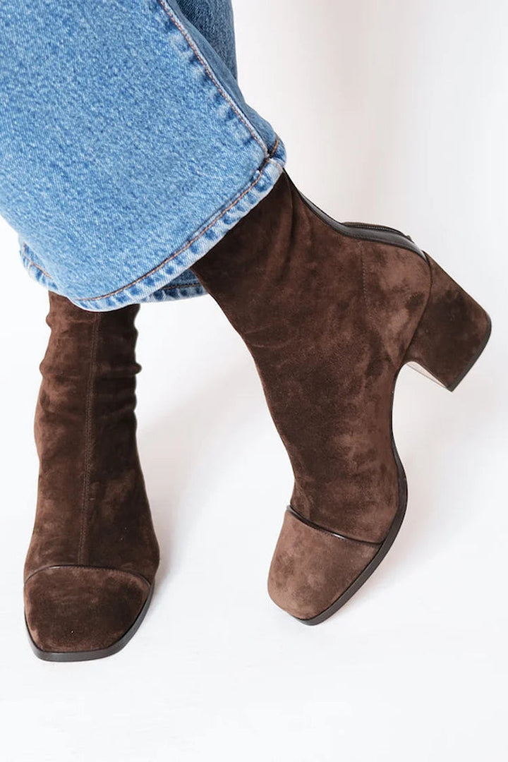 Cora | Women's Elegant Square-Toe Block Heel Ankle Boots