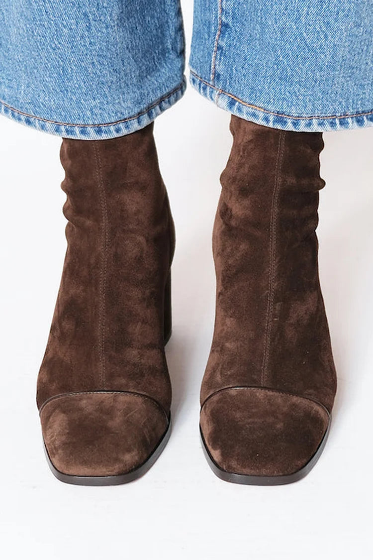 Cora | Women's Elegant Square-Toe Block Heel Ankle Boots