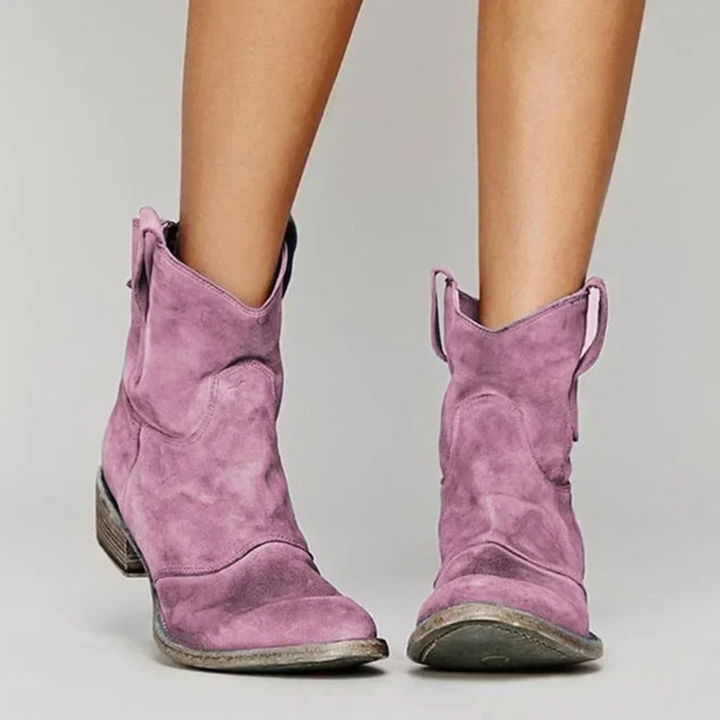 Delilah | Women's Western Low-Heel Pull-On Cowboy Ankle Boots