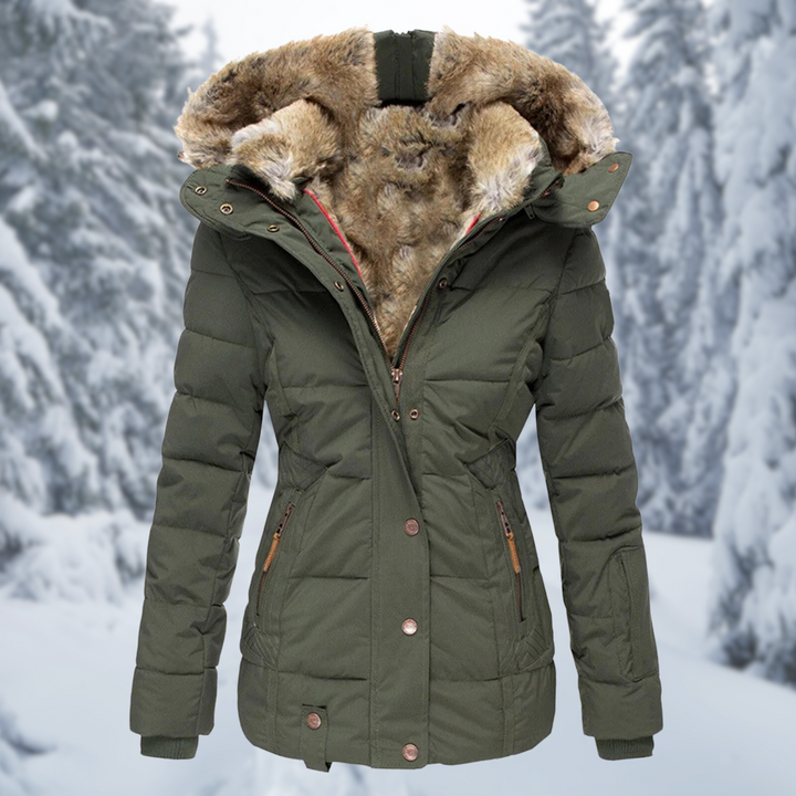 Freya | Women's Elegant Faux Fur Hood Longline Puffer Jacket