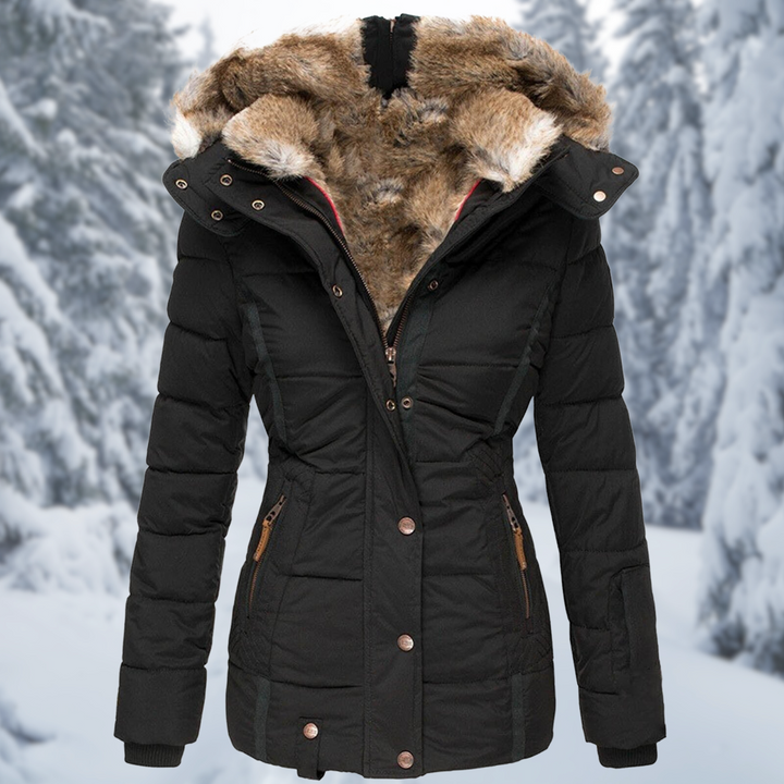 Freya | Women's Elegant Faux Fur Hood Longline Puffer Jacket