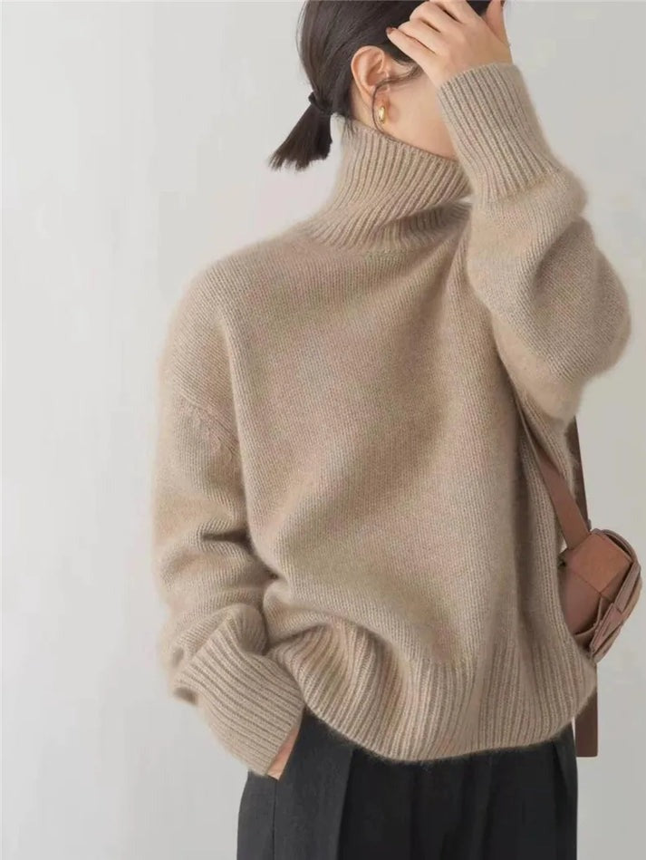 Ines | Women's Turtleneck Long Sleeve Oversized Sweater