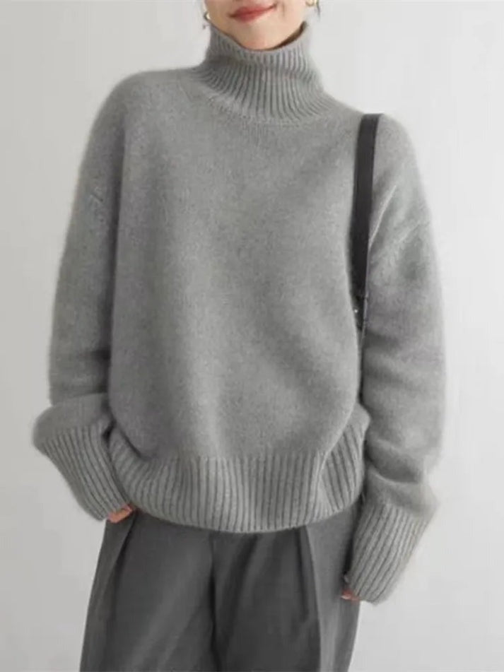 Ines | Women's Turtleneck Long Sleeve Oversized Sweater