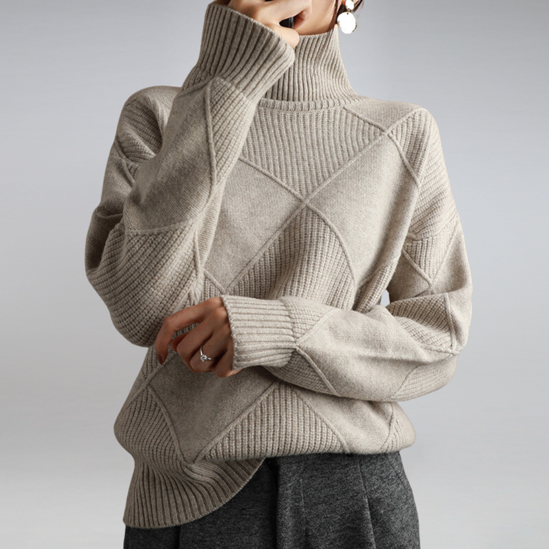 Maren | Women's Cozy Turtleneck Long Sleeve Oversized Sweater