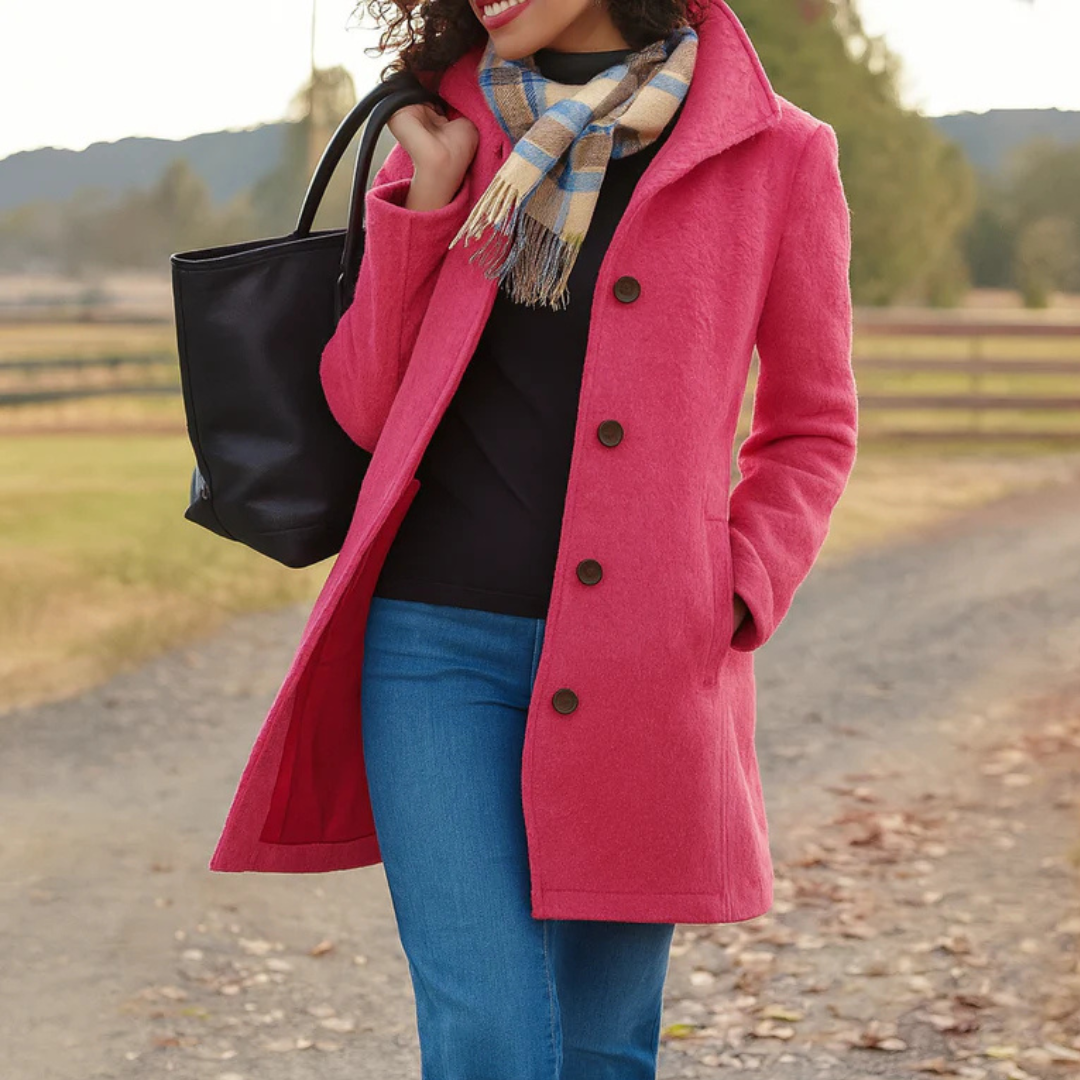 Margot | Women's Classic Notch-Lapel Button-Front A-Line Coat