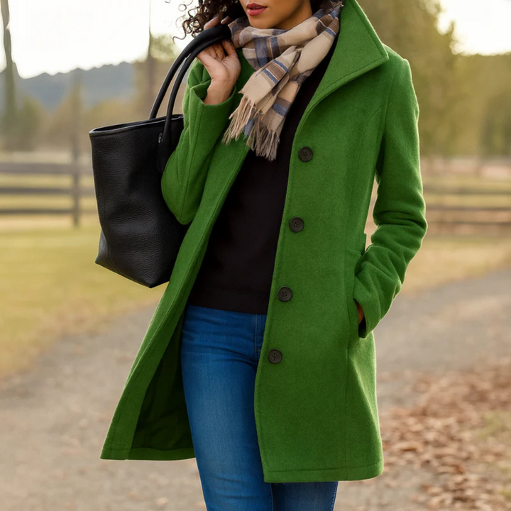 Margot | Women's Classic Notch-Lapel Button-Front A-Line Coat