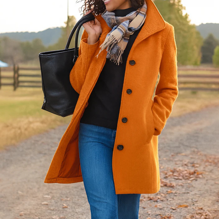 Margot | Women's Classic Notch-Lapel Button-Front A-Line Coat