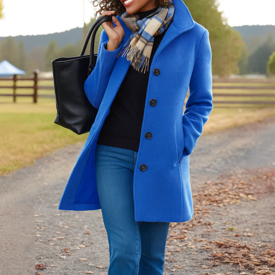 Margot | Women's Classic Notch-Lapel Button-Front A-Line Coat