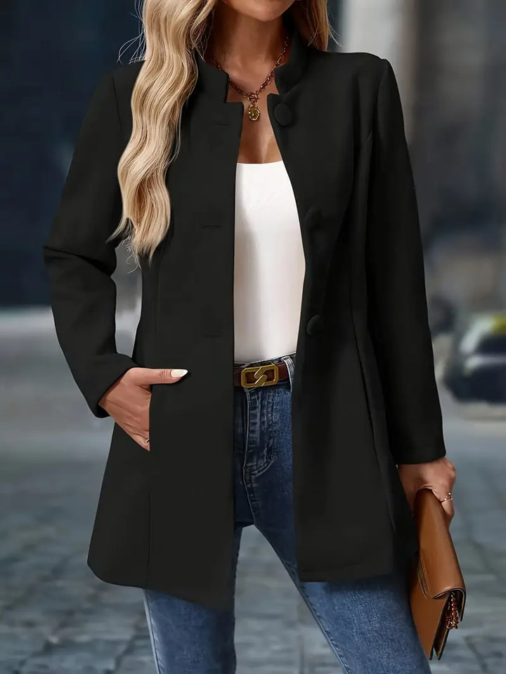 Margot | Women's Classic Notch Lapel Button Front Longline Overcoat