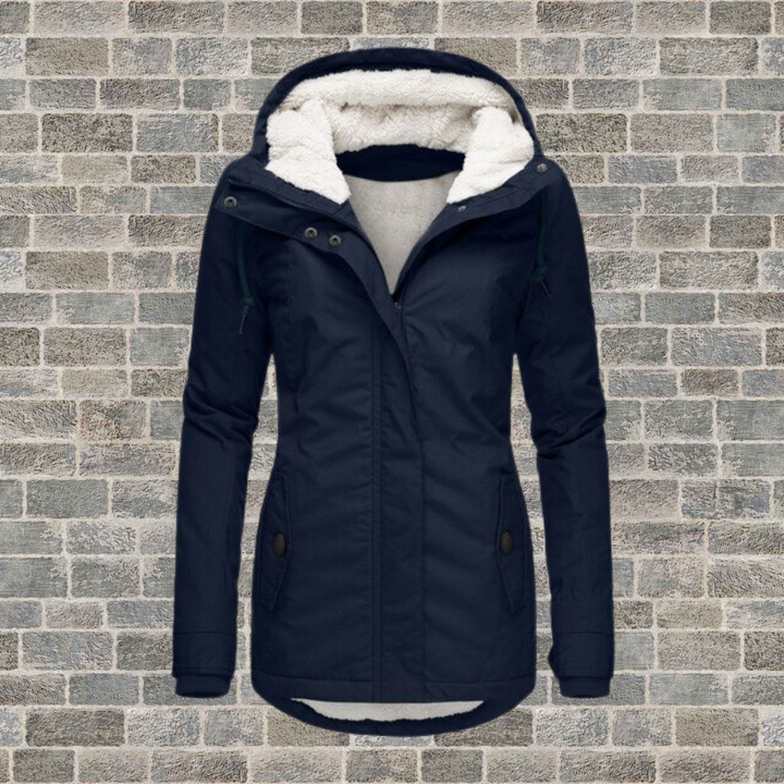 Britta | Women's Sherpa-Hood Zip-Up Longline Winter Jacket