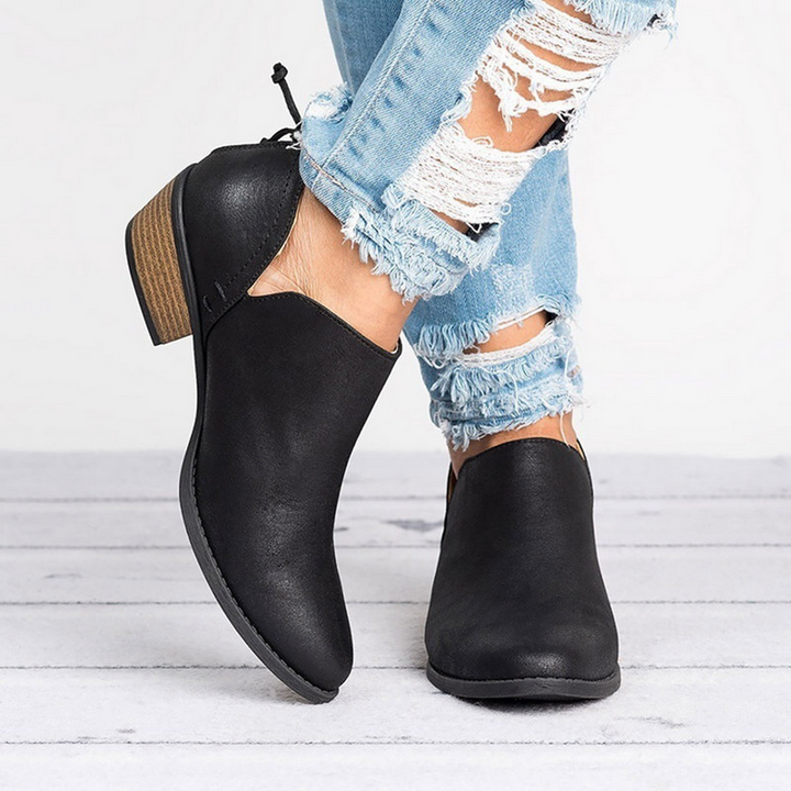 Marlowe | Women's Pointed-Toe Slip-On Block Heel Ankle Boots