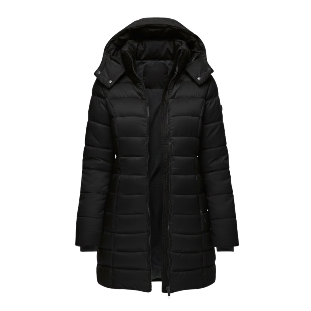 Mathilde | Women's Slim Hooded Quilted Midi Puffer Coat