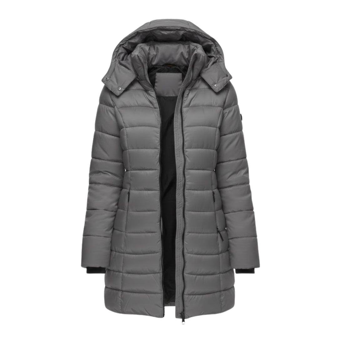 Mathilde | Women's Slim Hooded Quilted Midi Puffer Coat