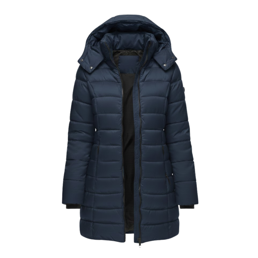 Mathilde | Women's Slim Hooded Quilted Midi Puffer Coat